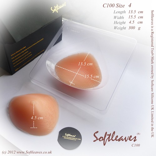 Softleaves C100 Triangular Silicone Breast Forms Bra Inserts Not Prosthesis - Picture 11 of 16
