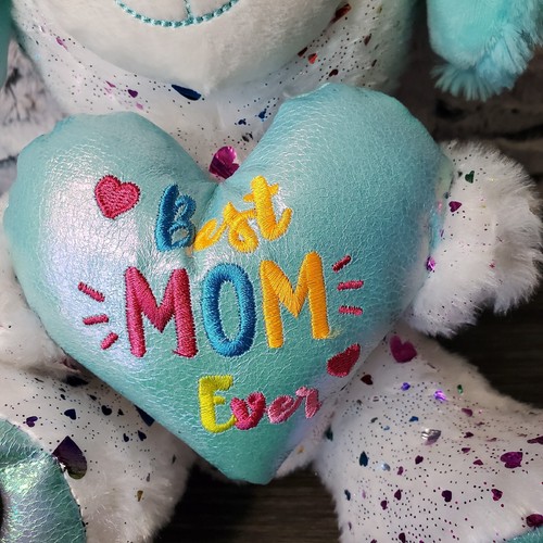 Celebrate Mother’s Day Best Mom Ever Plush 10” Stuffed Animal Rainbow Metallic - Picture 2 of 9