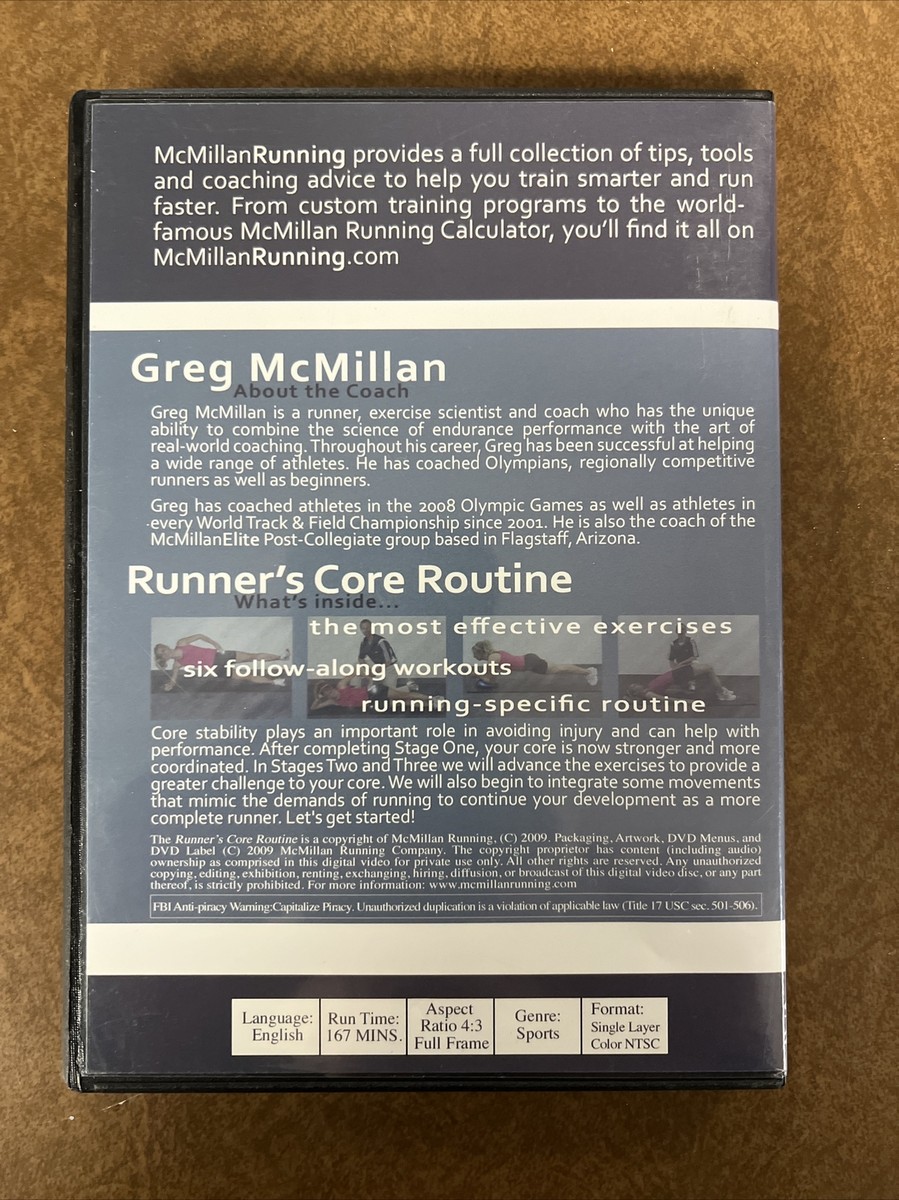 Exercise Coach Greg Mcmillan McMillan Running Runner's Core
