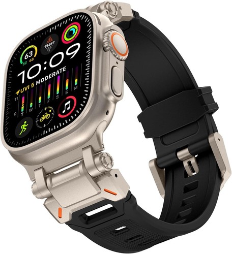 Durable Metal Band Rugged TPU Sport Band for Apple Watch Ultra 2 Band 49mm - Picture 39 of 90