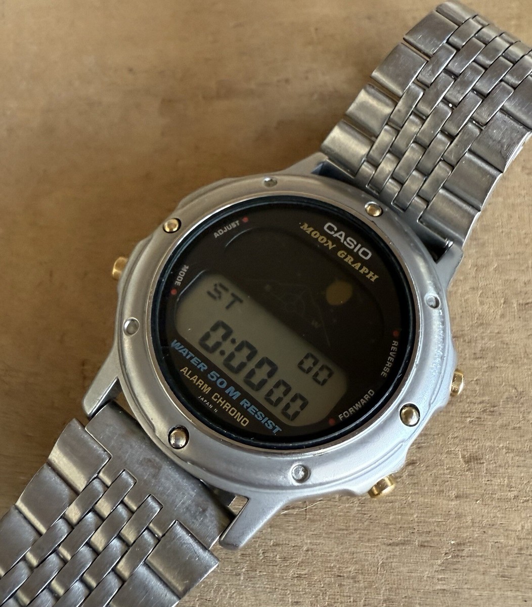 Vintage Casio Moon Graph Watch 832 GMW 61 S.steel Circa Vintage Casio Moon Graph Watch 832 GMW 61 S.steel Circa