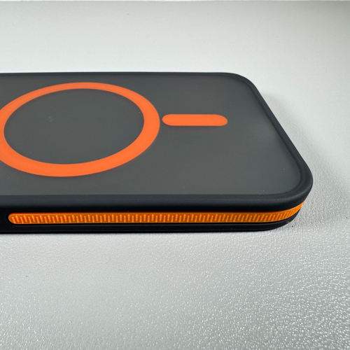 Case for iPhone 15 Pro - Frosted Black & Orange | Magnetic | Slim & Stylish - Picture 11 of 15