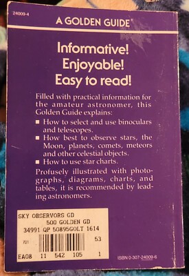 Vintage The Sky Observer's Guide A Golden Guide Book Paperback