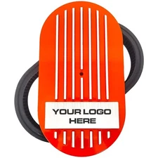 15" Oval ORANGE Air Cleaner Kit - Raised Fins, CUSTOM Engravable - Ansen USA