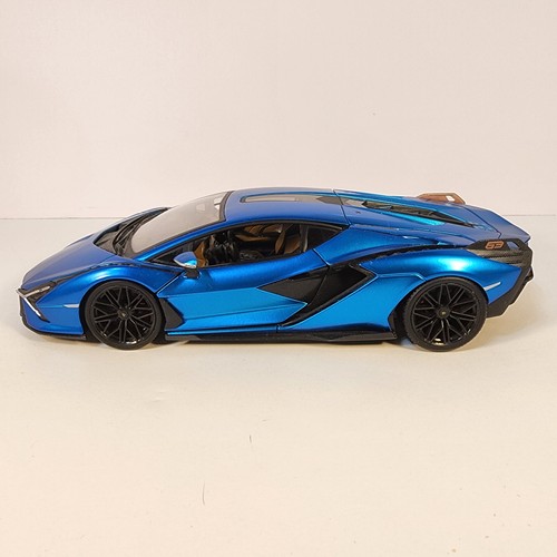 Lamborghini Sian FKP 37 Blue 1/18 Diecast Car Burago - No Box - Picture 6 of 18