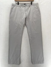 J.Crew Flex Tech Pants Mens 36x32 Slim Straight Leg Gray Stretch Lightweight