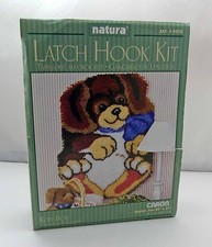 Roly Poly Puppy R030 Natura Caron Latch Hook Kit 20"x27" Complete Kit - NEW