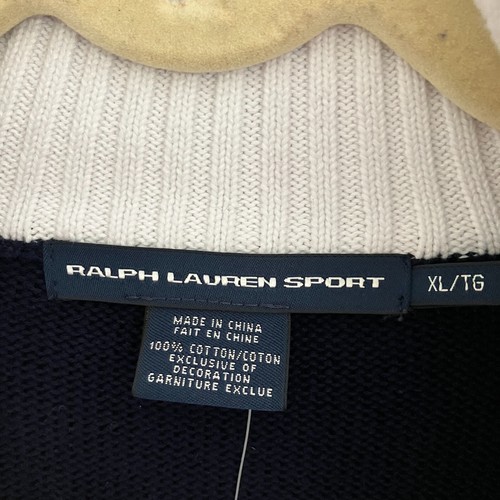 Ralph Lauren Sport Langarm Full Zip Strick Pullover XL Neu Mit Etikett Blau LESEN - Bild 7 von 13
