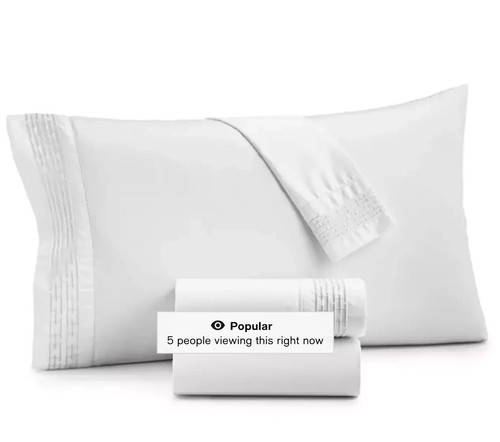 Hotel Collection Chain Links Embroidery 500 Thread Count QUEEN Sheet Set White