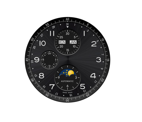 Model 4 ETA 7751 automatic movement dial with  indexes Zifferblatt - cadrans