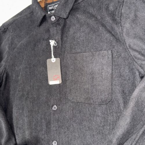 NEW! Outlander by Craft And Flow Black Corduroy Plaid Lined Heavy Shirt Mens Med - Picture 3 of 8