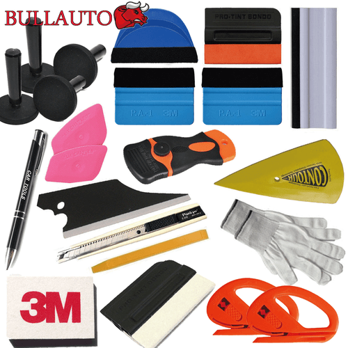 PRO Car Wrap Vinyl Tools Kit Scratch-free Squeegee Scraper Razor Glove Magnets - Picture 1 of 9