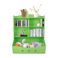 Kids Bin Toy Storage Box Bookcase Organizer Shelf Playroom Bookshelves Green