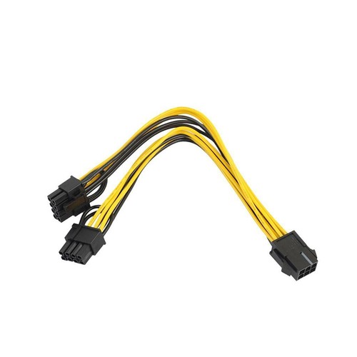 2x PCI Express PCIe 6 Pin zu Dual (6+2) Grafikkarte Stromanschlusskabel - Photo 6/12