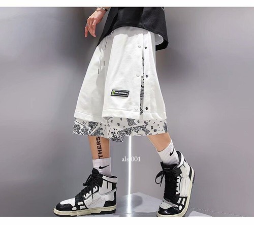 Street Shorts Men's Summer Hip Hop Shorts Cashew Printed Loose Casual Short Pant - Picture 18 of 24