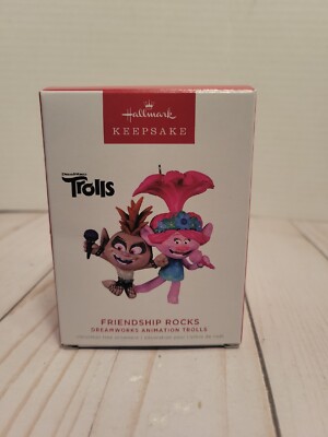 2022 Hallmark KEEPSAKE TROLLS ''FRIENDSHIP ROCKS'' DREAMWORKS ANIMATION TROLLS NIB