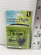 Inkadinkado clings Cling Rubber Stamp Je T'Aime New in Pack 2011 Valentines Day