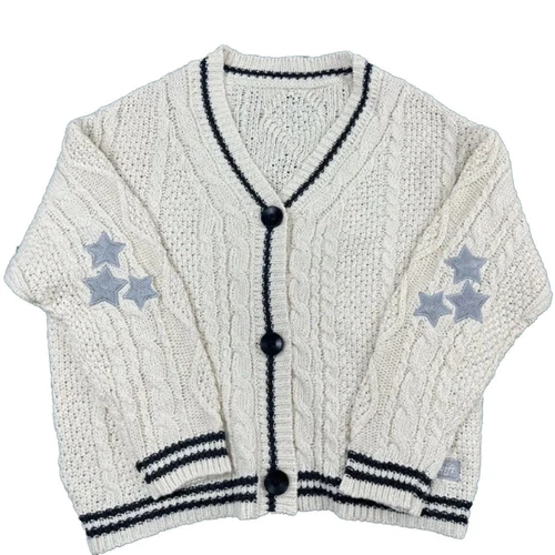 Taylor Swift Star Strickjacke Folklore gestrickt gemütlich faul Strickjacke Pullover Herbst - Bild 7 von 21