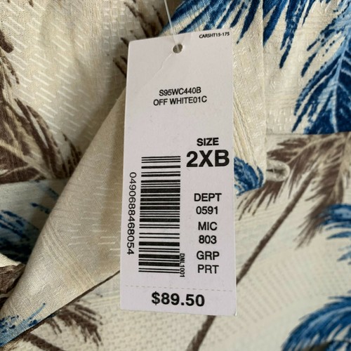 Roundtree Yorke Caribbean Shirt Off White Floral Short Sleeve Button (2 Szs) NEW - Picture 9 of 9
