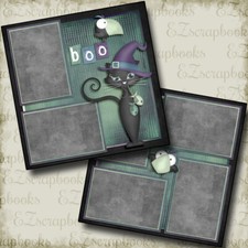 Creeper Cat - Halloween - 2 Premade Scrapbook Pages - EZ Layout 4336