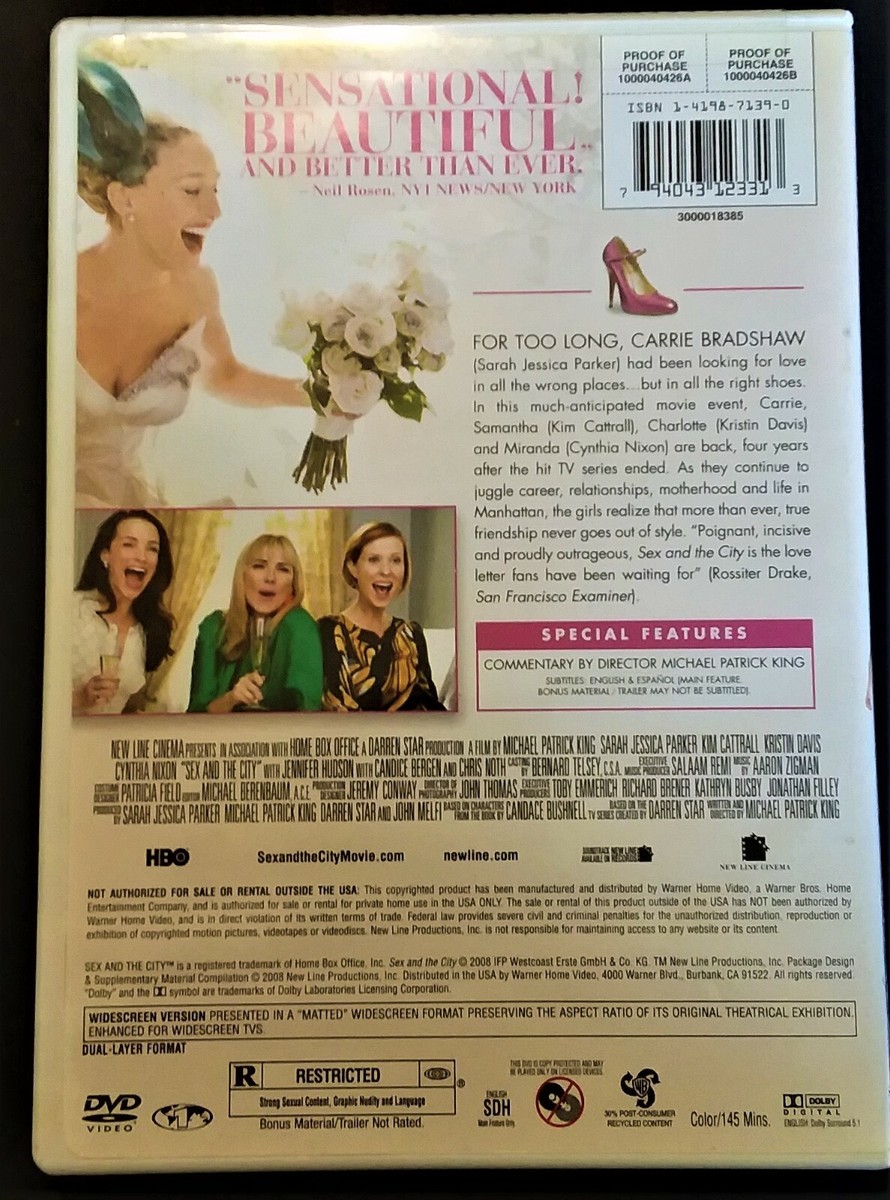 Sex and the City: The Movie (2008) DVD Sarah Jessica Parker