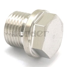 M16x1.5mm Male 304 Stainless Countersunk End Plug With Flange Hex Head Socket