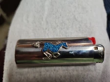 Vtg Horse Lighter Case Turquoise Cowboy Country Western Cover Holder for Bic  