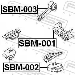 FEBEST SBM-001 Mounting, manual transmission for SUBARU - Picture 2 of 7
