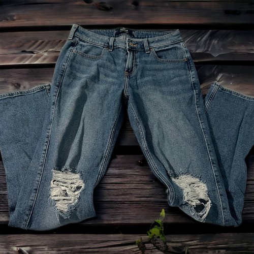 Hollister Low Rise Boyfriend Jeans Vintage Stretch Distressed Size 3L