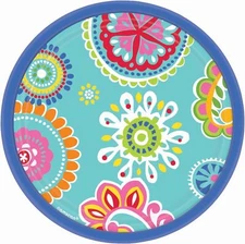 Cool Splash Summer Floral Flower Banquet Garden Pool Party 7" Dessert Plates