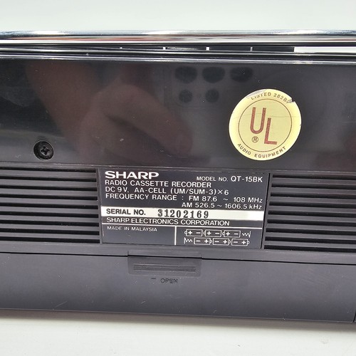 Selten 1983 Sharp QT15 Radio Kassettenspieler & Recorder für Teile oder Reparatur - Bild 15 von 15