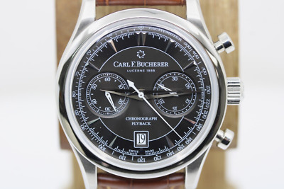 Carl F. Bucherer Manero Flyback 43mm Black Dial Automatic Steel Watch 10919.08