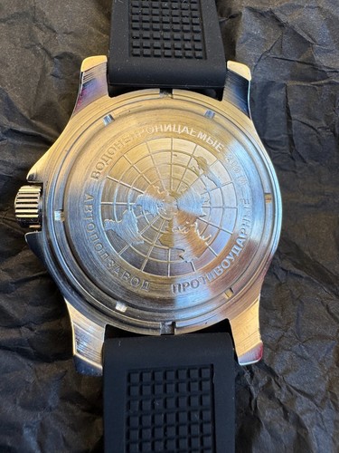 VOSTOK ANFIBIA 13043A Reloj Militar Ruso Automático Rojo VENDEDOR DE EE. UU. - Imagen 3 de 5
