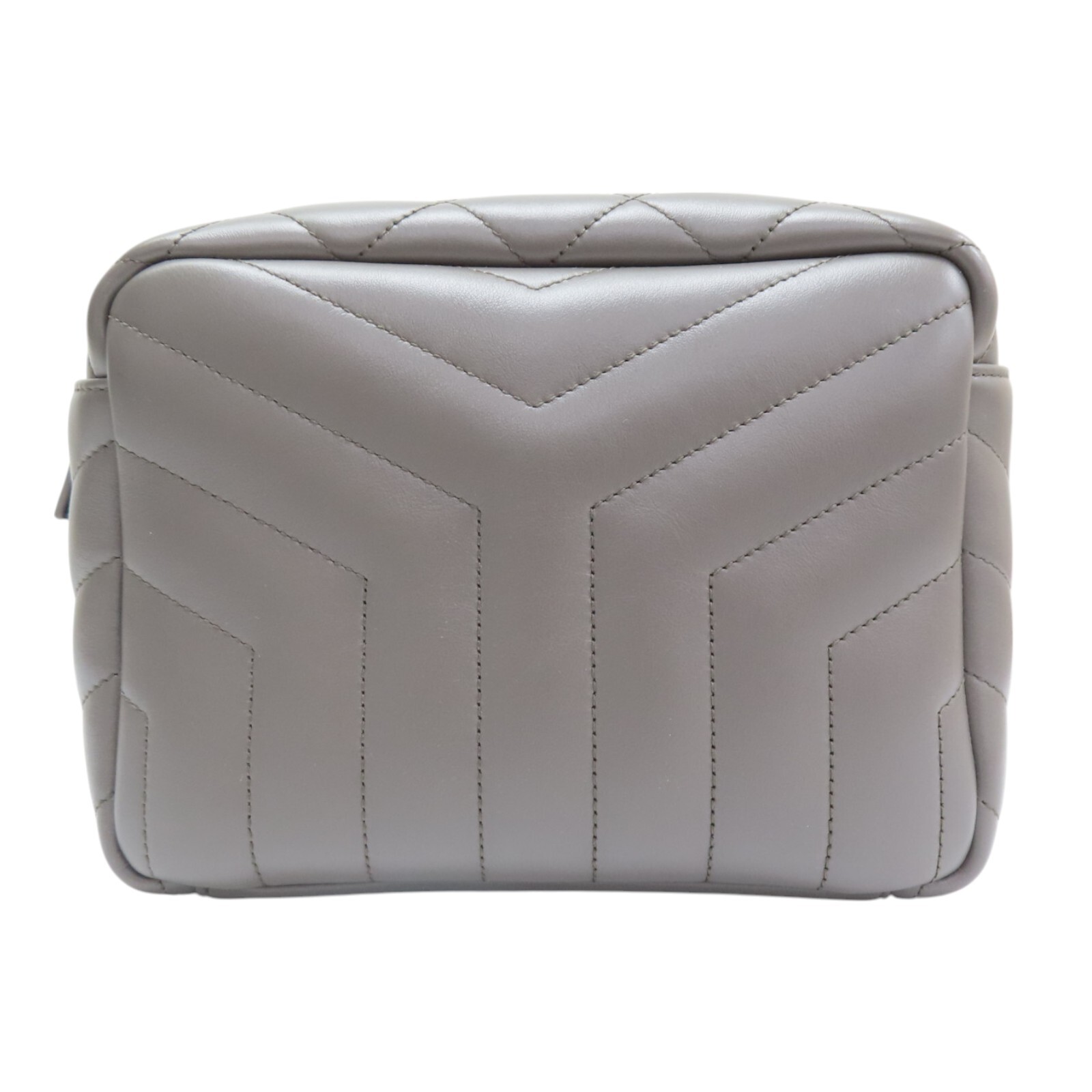 Borsa a tracolla SAINT LAURENT Loulou pelle di vitello grigio 574102