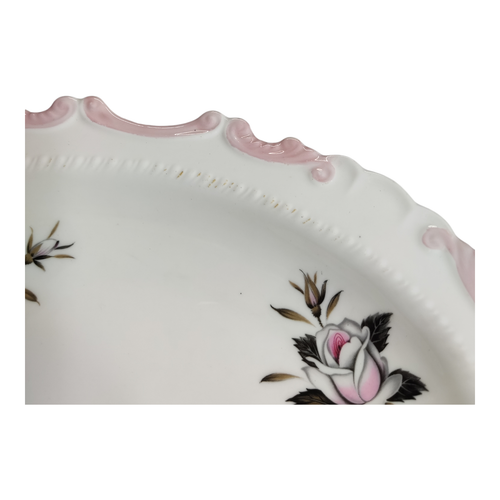 Royal Albert England Bone China Oval Serving Platter | White with Pink Rose - Picture 4 of 8