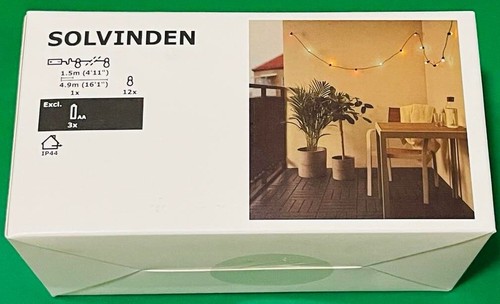 IKea SOLVINDEN 12 Light LED String Light Battery Operated Outdoor Multicolor New - Picture 2 of 3