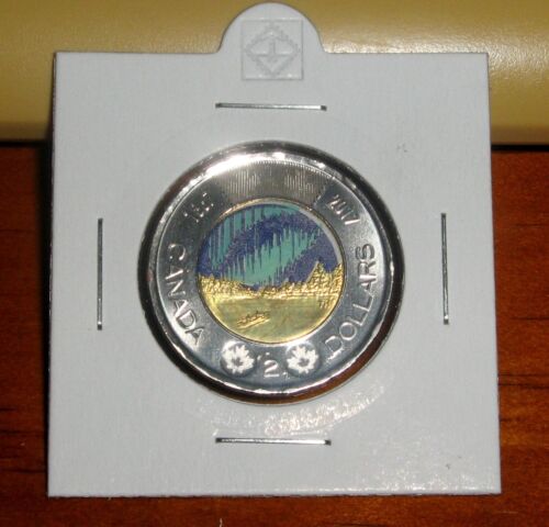 Canada 2017 BU Toonie $2 Two Dollar Off-Center Paint Error Dance of the Spirits - Picture 2 of 3