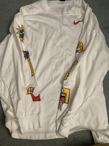 Nike Men Exploration Series Basketball Long Sleeve Tee Size 3XL White - USA - Picture 3 of 9