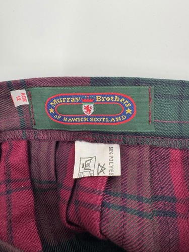 Murray Brother of Hawick Scotland Children's Red And Green Plaid Kilt Size 12 - Picture 2 of 5