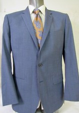 Banana Republic Marzotto Pic Stitch Regular Fit Blue Tweed Men  s Wool Blazer 42R
