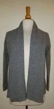 M.Patmos Gray Cashmere Mesh Solid Open Cardigan, XS