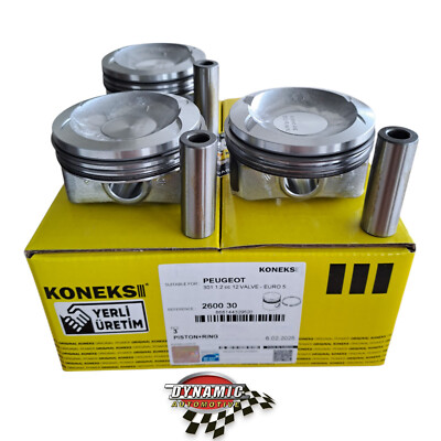 3X 75.50MM PISTON SET FOR Citroen Peugeot C3 DS3 208 308 1.2 VTi EB2 HMP HMZ