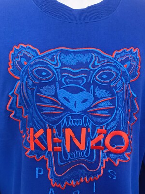 Kenzo Paris Men's Two Toned Tiger Sweatshirt French Blue