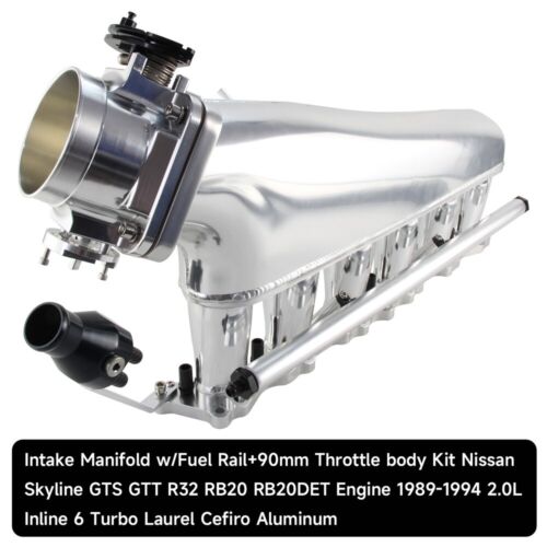 Intake Manifold Fuel Rail Throttle Body 90mm For Nissan Skyline R32 RB20DET 2.0L - Picture 8 of 13