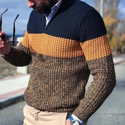 New Men's Color Matching Warm Sweater New Men's Color Matching Warm Sweater
