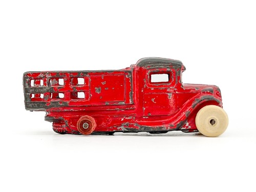 Vtg Barclay SLUSH Metal Red STAKE TRUCK BV124, Manoil Circa 1935 Rat Rod - ASIS - Picture 6 of 22