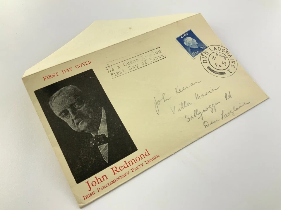 John Redmond Parlamentario Irlandés FDC Primer Día Cubierta 1957 Dun Laoghaire HH414 Foto 4 de 4
