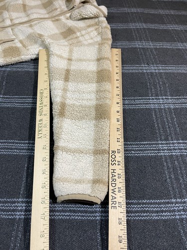 North Face Jacket Girl's Medium 10/12  Beige Plaid Full Zip Fleece Long Sleeve - Picture 14 of 15