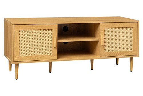 Lowboard VIENNA - 120cm - natur - Holz Wiener Geflecht Rattan - Retro TV-Board - Bild 11 von 11