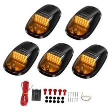 5 pack Amber 24 LED Cab Lights Smoked Cab Roof Running Top Marker Lights